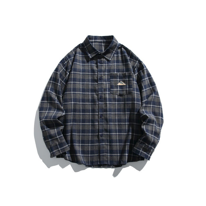 Herren Karierte Flanell-Hemdjacke im Overshirt-Look mit Brusttasche Shop Nory