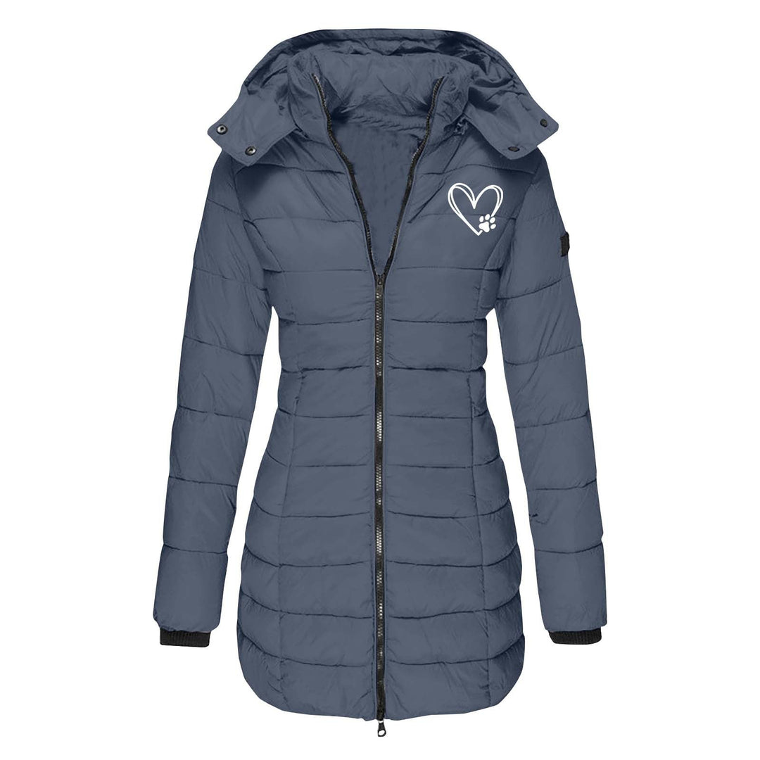 Damen gesteppte Winterjacke mit abnehmbarer Kapuze ShopNory