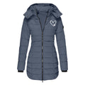 Damen gesteppte Winterjacke mit abnehmbarer Kapuze ShopNory