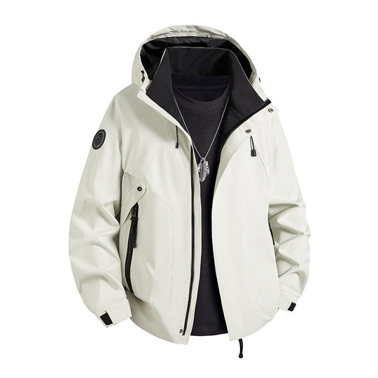 Herren wasserdichte Softshelljacke mit Kapuze und Fleece-Innenfutter Shop Nory