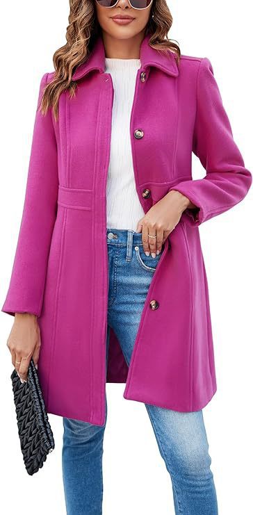 Damen Elegante Wollmantel