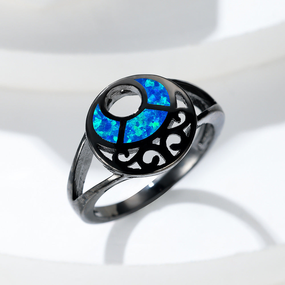 Damen Ring mit kunstvollem Design und schimmerndem Opal-Shop Nory