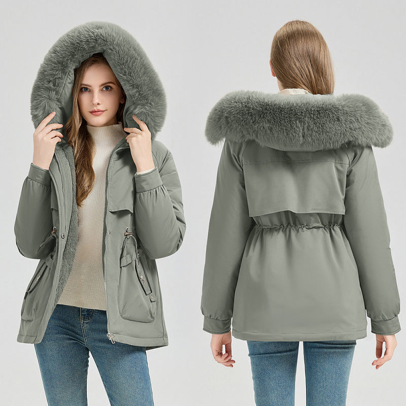 Damen nan taillierter Funktionsparka mit XXL-Kapuze, weichem Fleecefutter und multifunktionalen Pattentaschen Shop Nory
