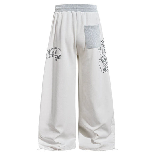 Damen Extraweite Palazzo-Sweathose mit Komfortbund, Kordelzug und großflächigem Print Shop Nory
