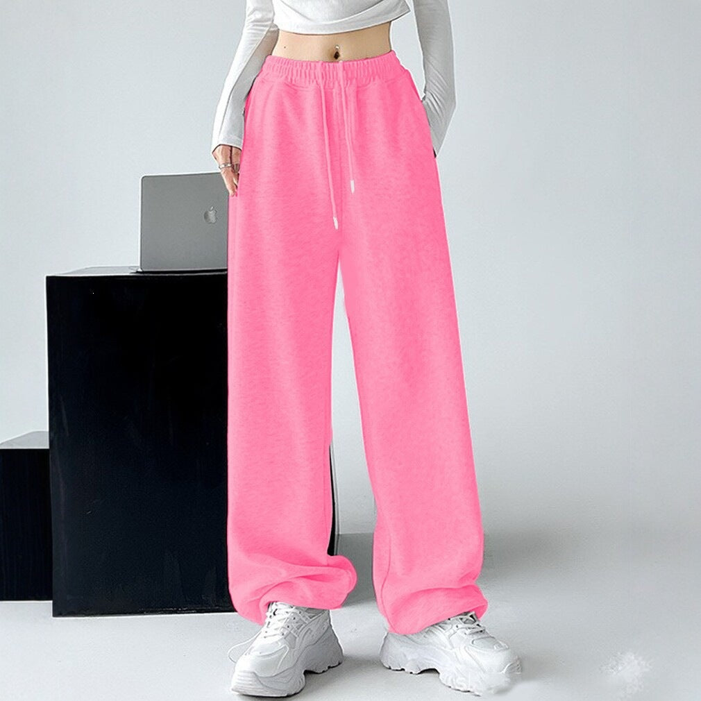 Damen nan extraweite Palazzo-Sweathose mit hohem Komfortbund, seitlichen Eingrifftaschen, Schlitz am Saum und Kordelzug Shop Nory