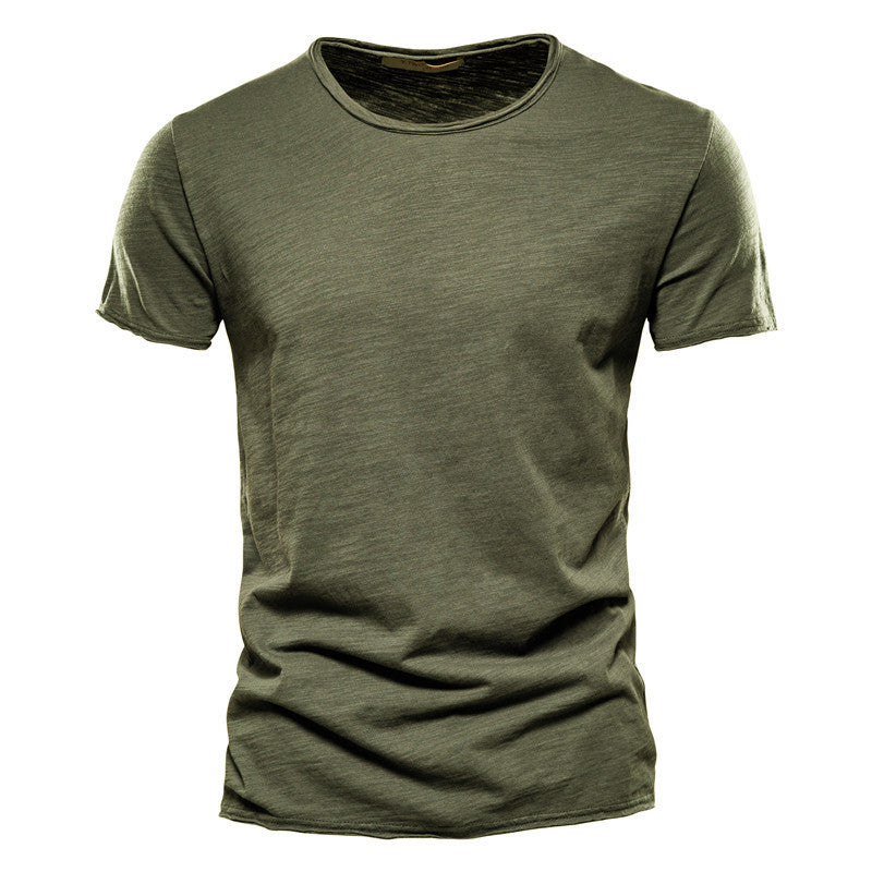 Herren nan leichtes Baumwollshirt mit Rundhalsausschnitt und schlanker Passform