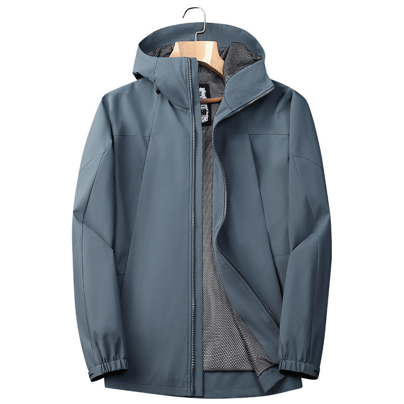 Herren Softshell Regen- und Übergangsjacke mit Kapuze, winddichter Membran und atmungsaktivem Meshfutter Shop Nory