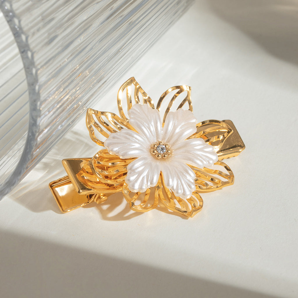Damen Haarspange mit floralem Design aus hypoallergenem Edelstahl Shop Nory