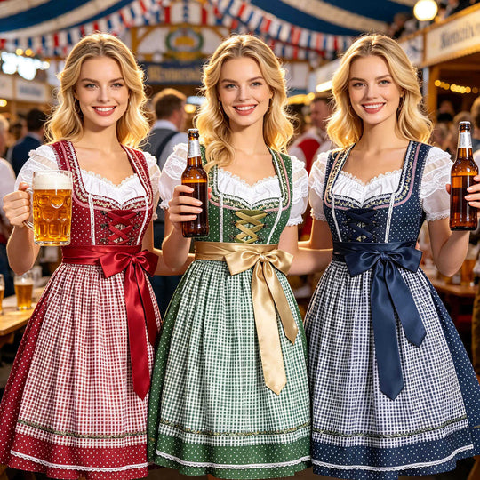 Damen nan traditionelles Dirndlkleid mit Schnürung und abnehmbarer Schürze Shop Nory