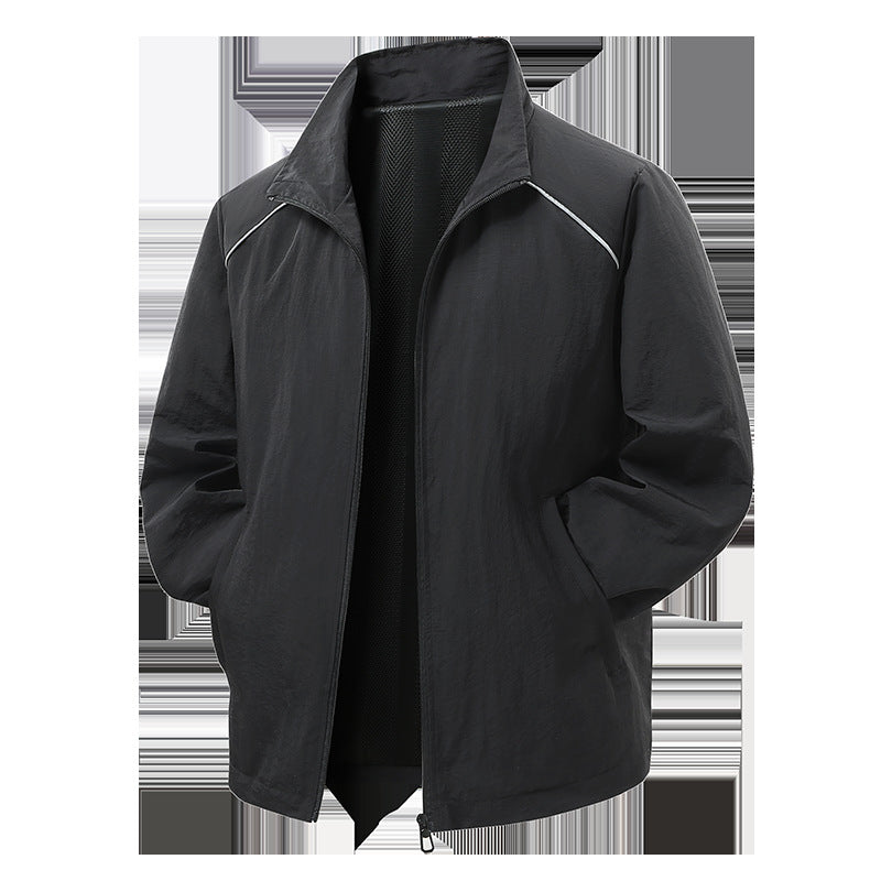 Herren Leichte Wind- und Regenjacke mit Mesh-Innenfutter und reflektierenden Schulterpaspeln Shop Nory