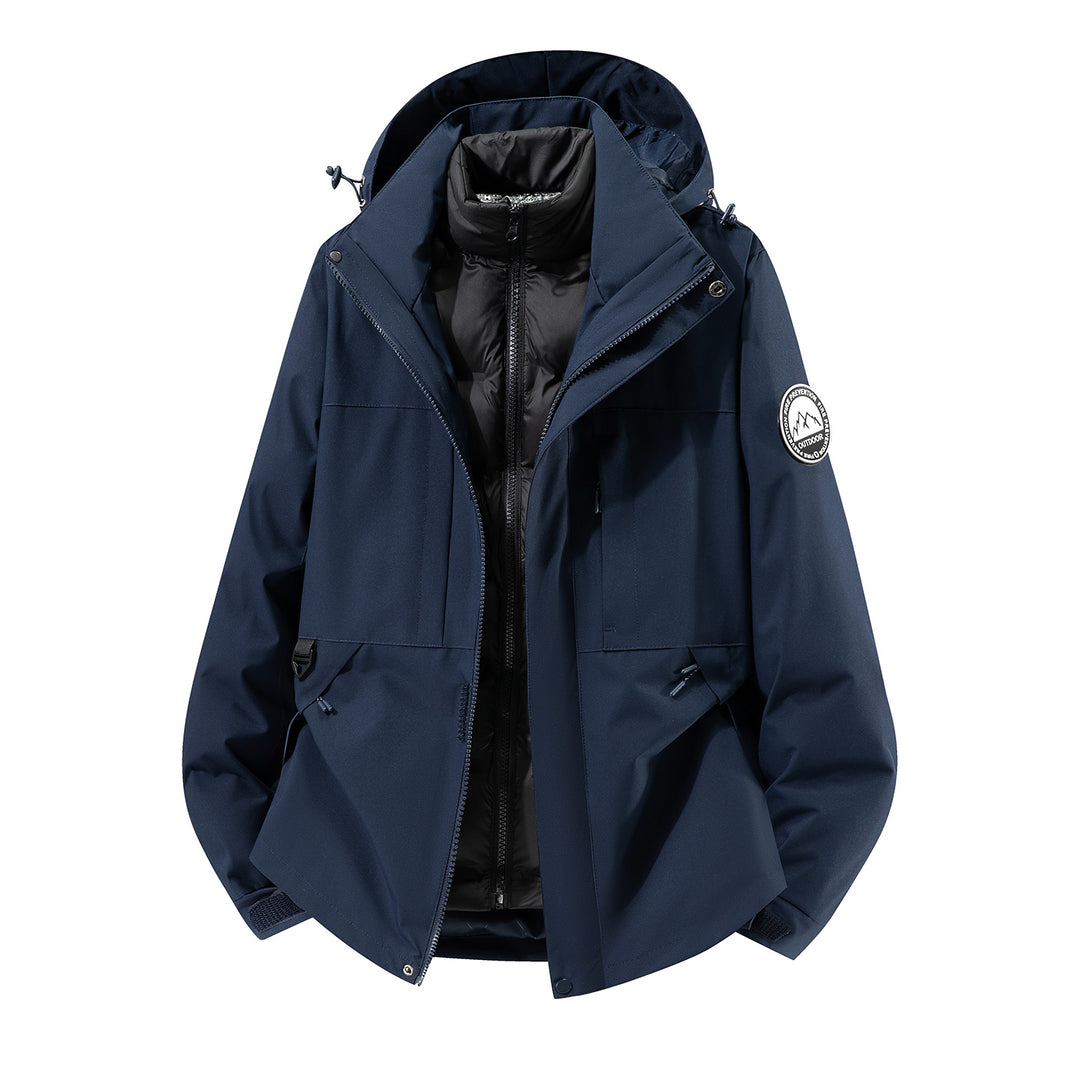 Herren zweilagiger Hardshell-Parka mit abnehmbarer Steppweste und technischer Kapuze Shop Nory