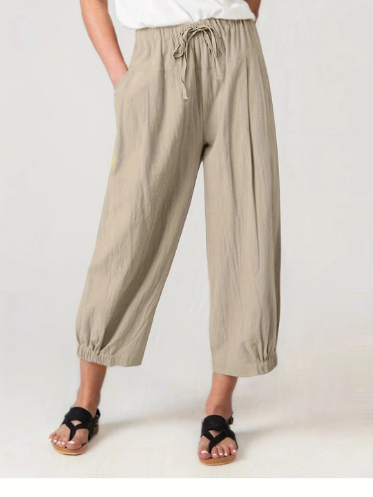 Damen Bequeme Sommerhose mit elastischem Bund
