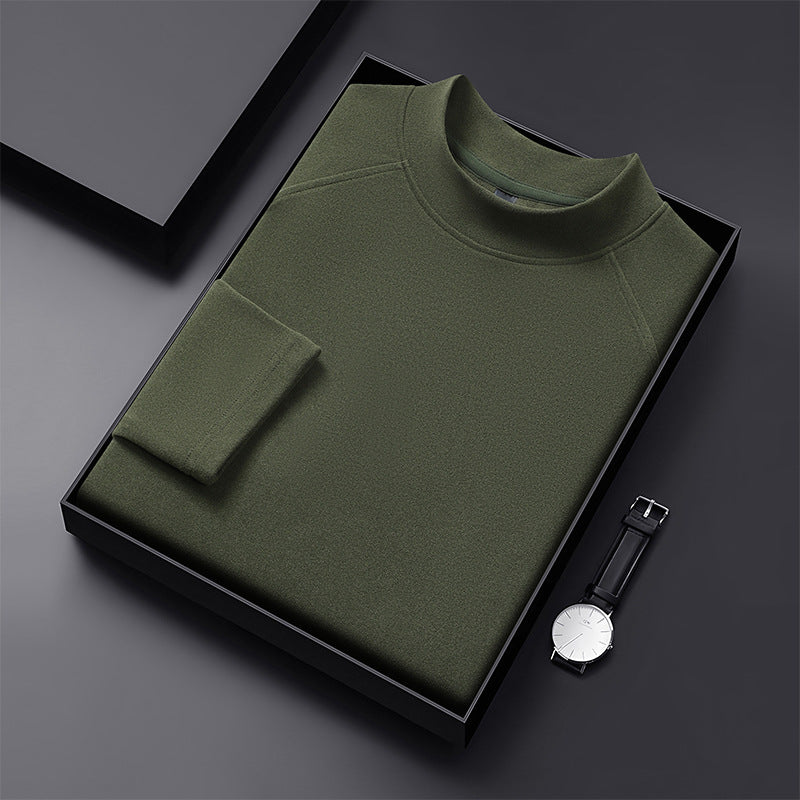 Herren Premium-Mockneck-Pullover aus feinem Woll-Mix mit Raglanärmeln Shop Nory