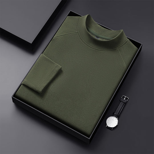 Herren Premium-Mockneck-Pullover aus feinem Woll-Mix mit Raglanärmeln Shop Nory