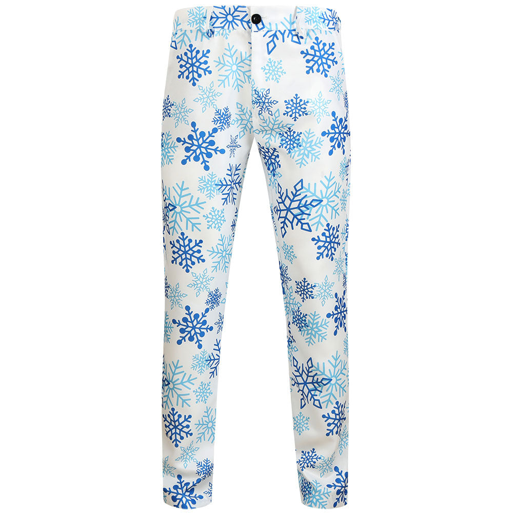 Herren Weihnachtliche Slim‑Fit Chinohose mit Allover-Santa‑Print und Stretchkomfort Shop Nory