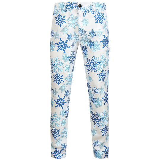 Herren Weihnachtliche Slim‑Fit Chinohose mit Allover-Santa‑Print und Stretchkomfort Shop Nory