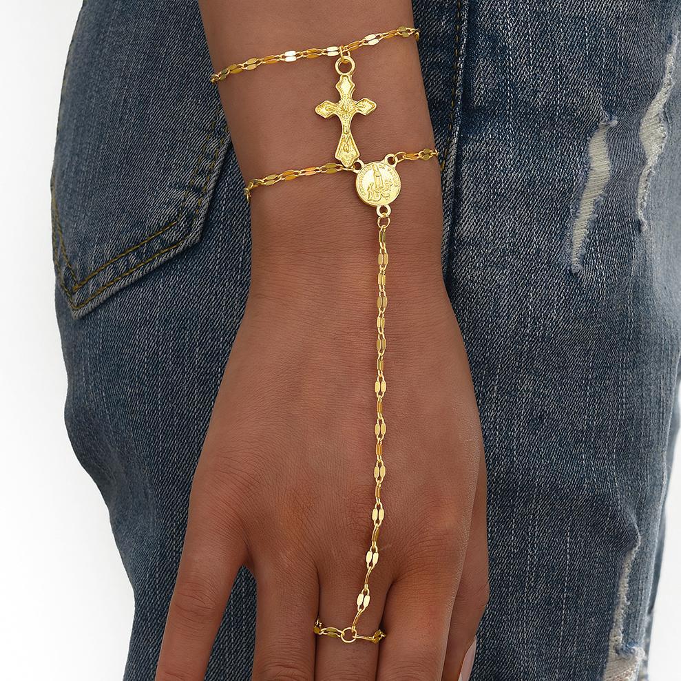 Damen Handkette aus elegantem Metall mit funkelnden Zirkonia Shop Nory