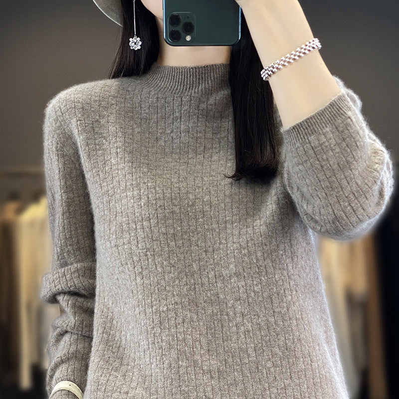 Damen Weicher Boxy-Mockneckpullover im Mohair-Look mit feiner Kastenrippenstruktur Shop Nory
