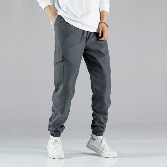 Damen nan lässige Cargo-Hose mit elastischem Kordelzugbund, Klappentaschen und verstellbaren Knöchelschnüren Shop Nory