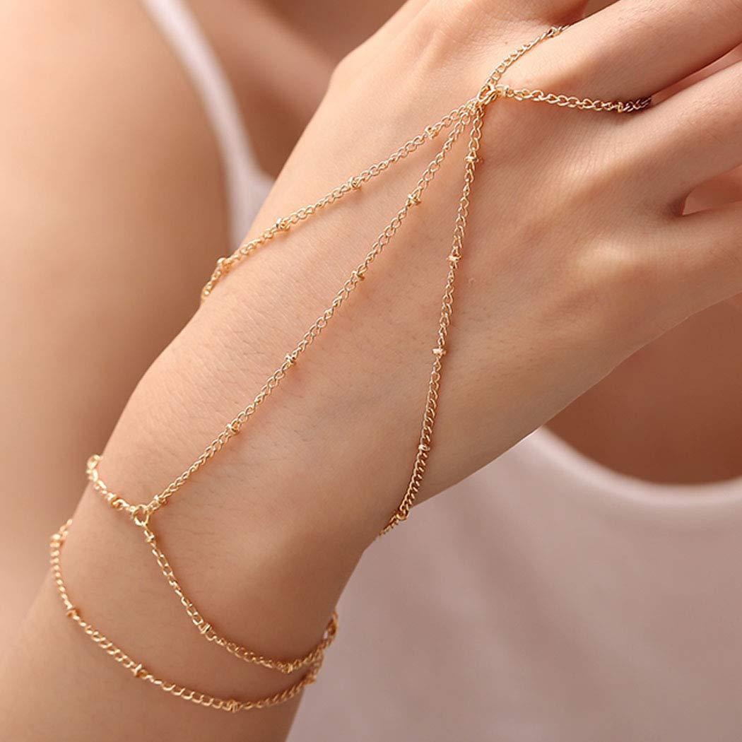 Damen Handkette aus feinen Gliederketten mit eleganten Akzenten Shop Nory