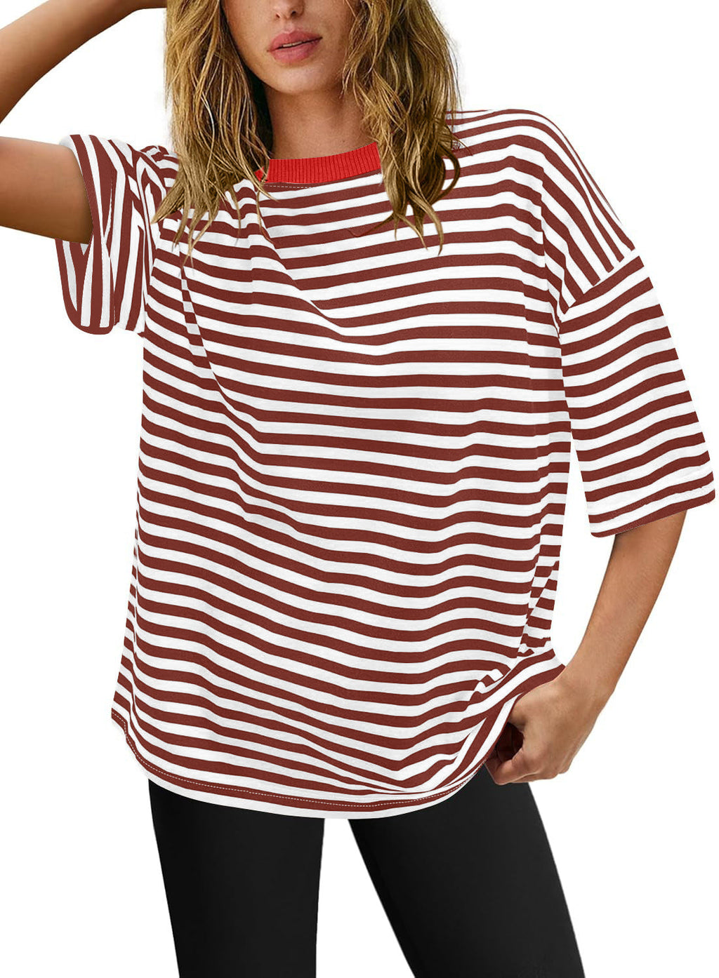 Damen Übergrößen T-Shirt mit Streifenmuster
