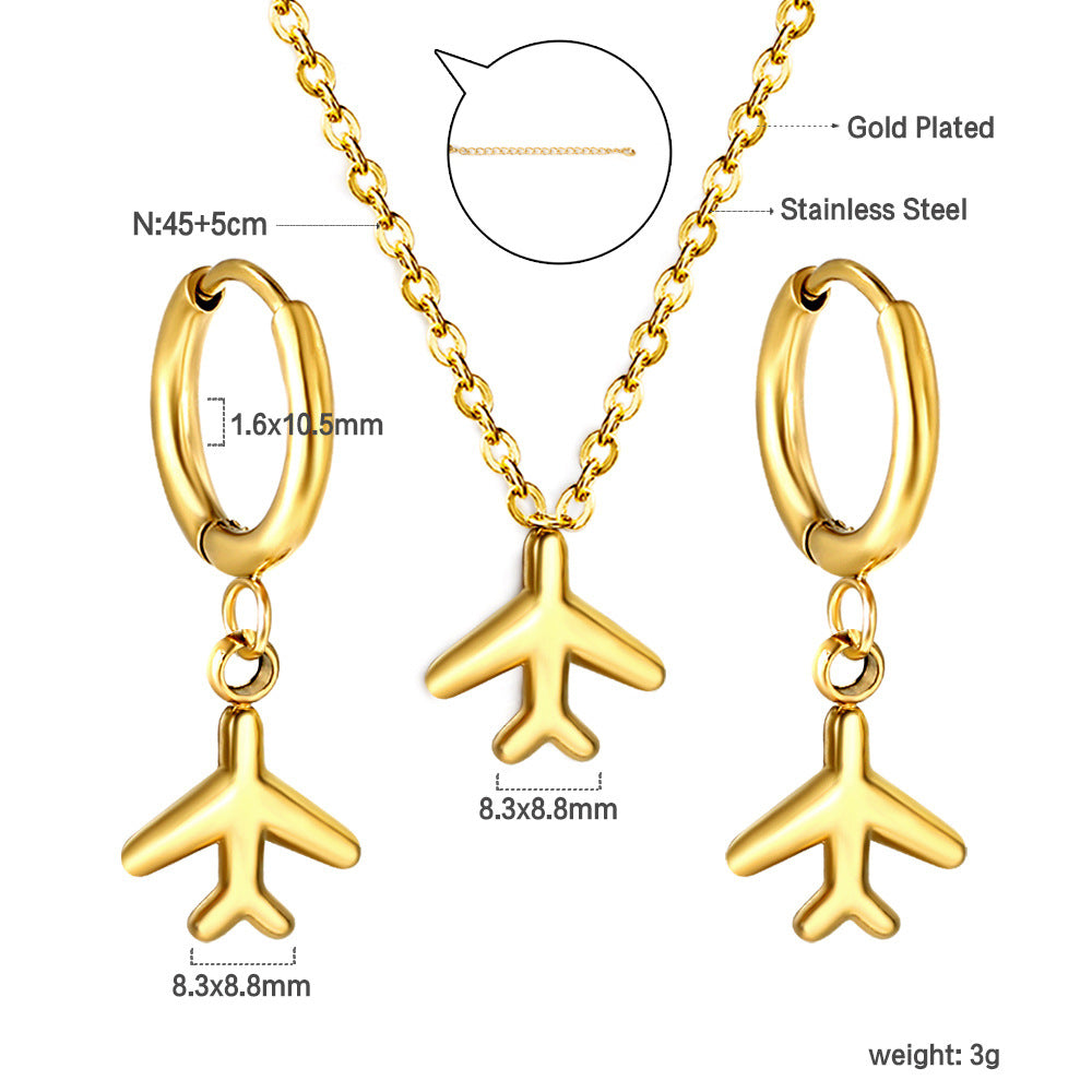 Damen Schmuckset mit Flugzeug-Anhängern Shop Nory