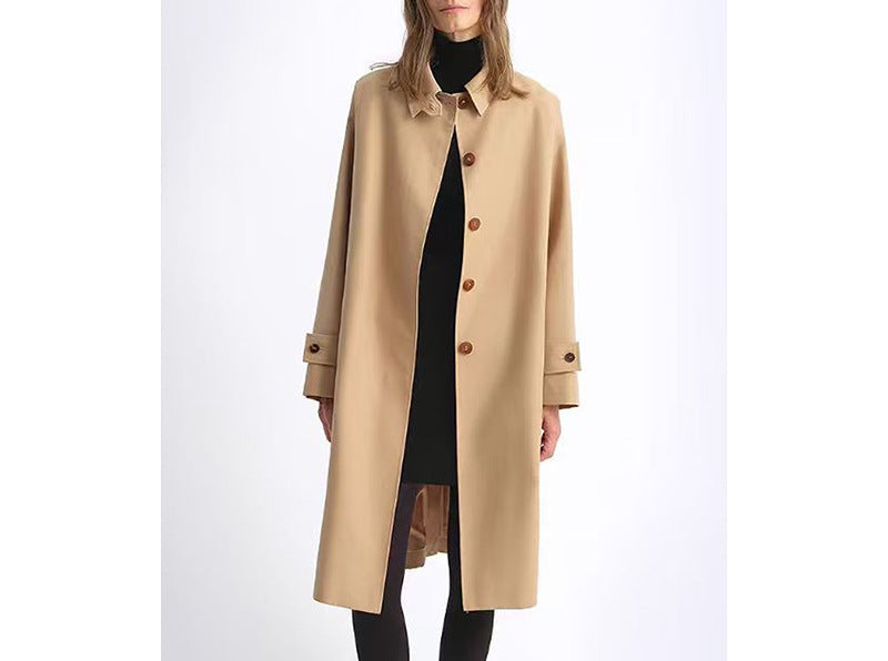 Damen Elegante lange Trenchcoat Shop Nory
