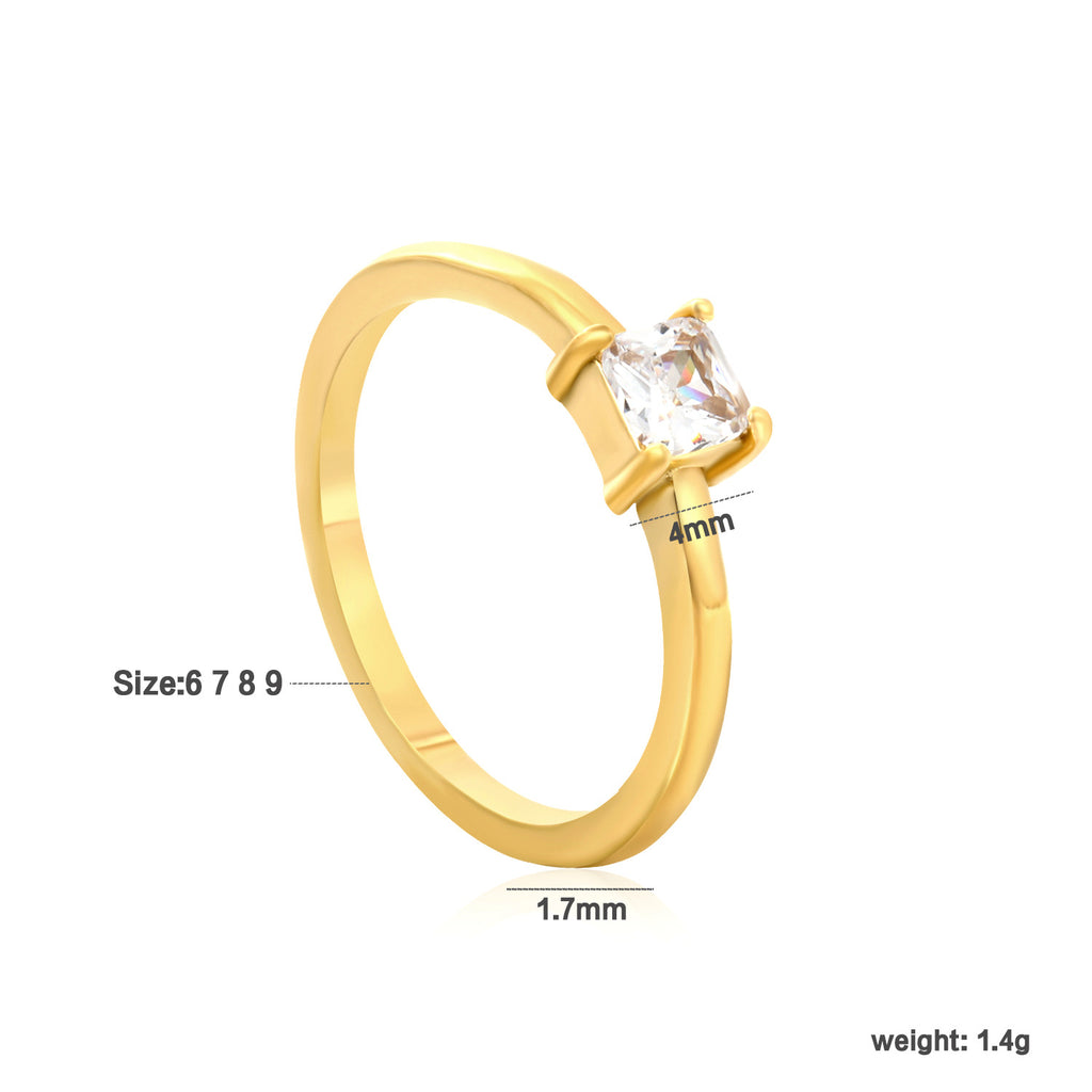 Damen Ring mit funkelndem Kristall und hochwertiger goldplattierter Oberfläche Shop Nory