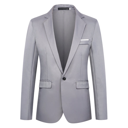 Herren tailliertes Satin-Sakko mit schmaler Silhouette, Notch-Revers und dekorativer Brustpaspel Shop Nory
