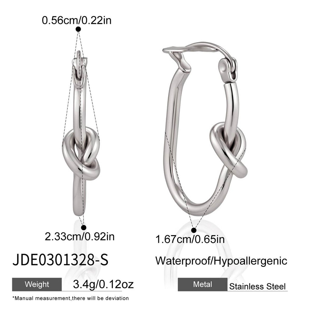 Damen Edelstahl Ohrringe mit einzigartigem Knoten-Design Shop Nory