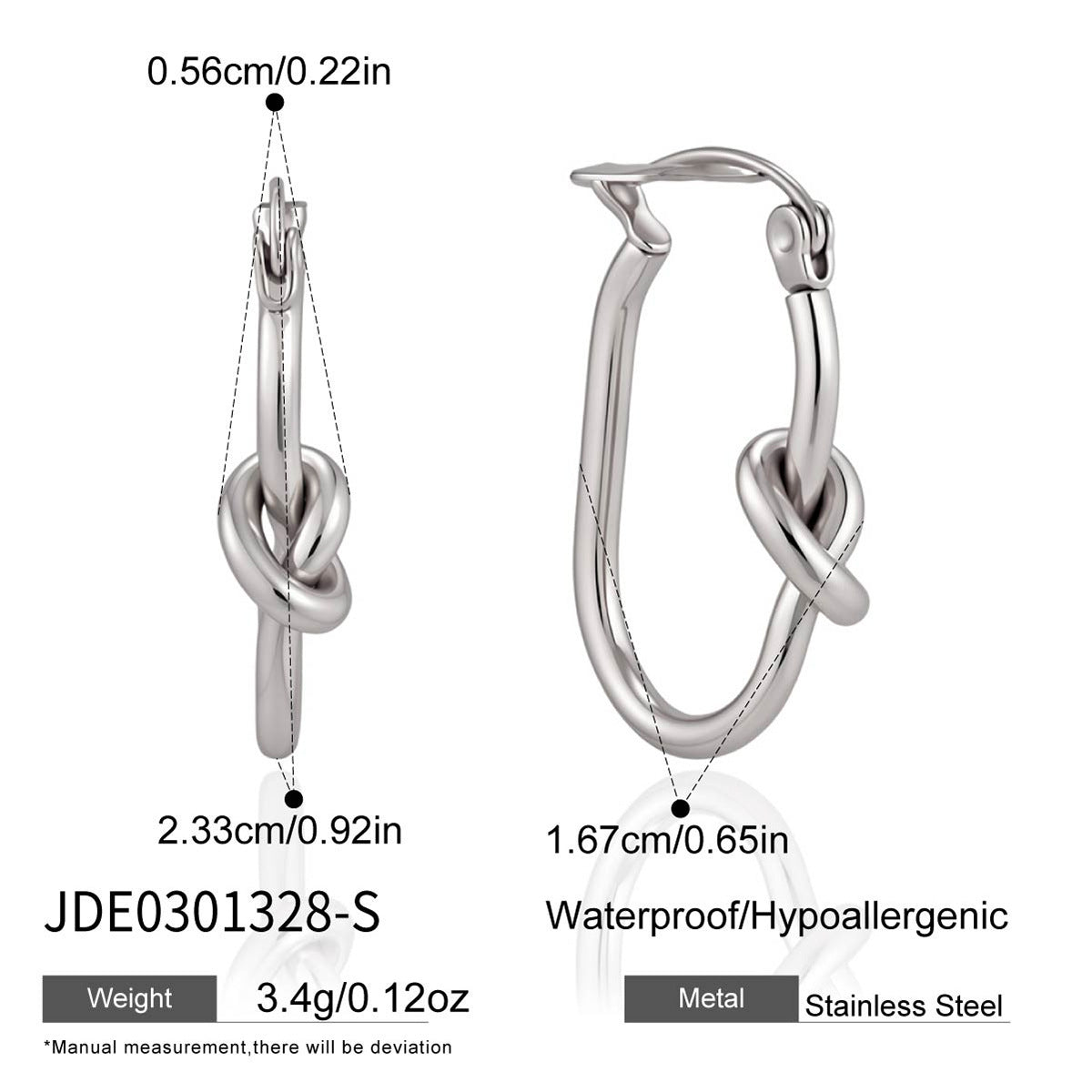Damen Edelstahl Ohrringe mit einzigartigem Knoten-Design Shop Nory