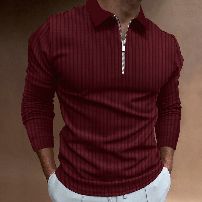 Herren Poloshirt mit elegantem Reißverschluss und strukturiertem Design