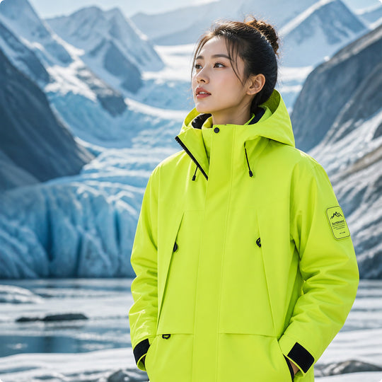Unisex wasserfeste zweilagige Softshell-Regenjacke mit herausnehmbarem Fleecefutter und Kapuze Shop Nory