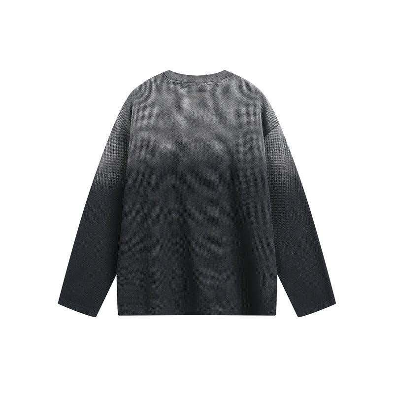 Unisex Oversize-Longsleeve Sweatshirt mit Dip-Dye, großflächigem Grafikprint und Brusttasche Shop Nory