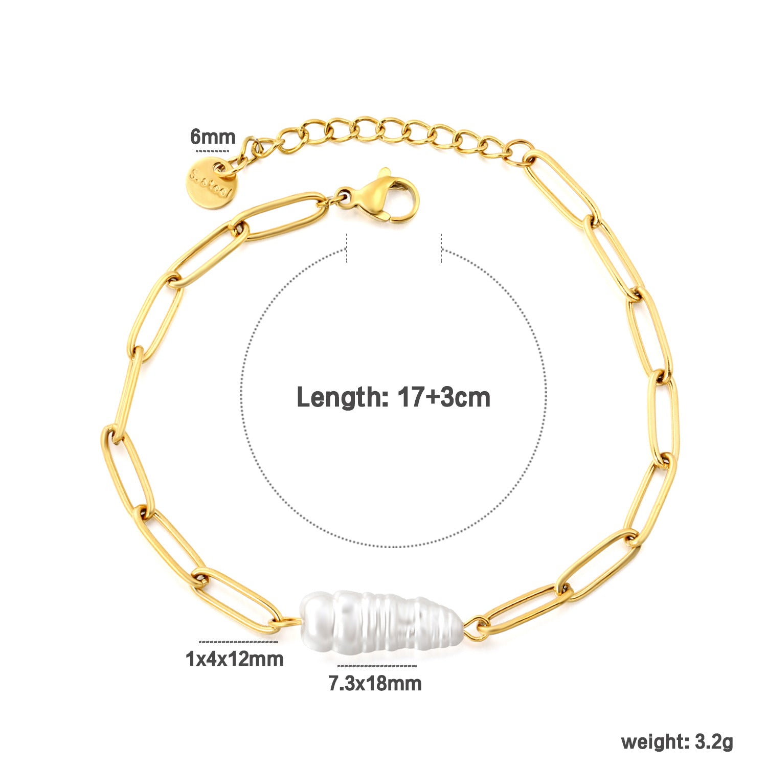 Damen Armband mit farbigen Natursteinen und goldplattierten Akzenten Shop Nory