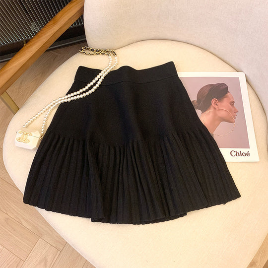 Damen Plissierter Rock mit elastischem Bund und weichem Material Shop Nory