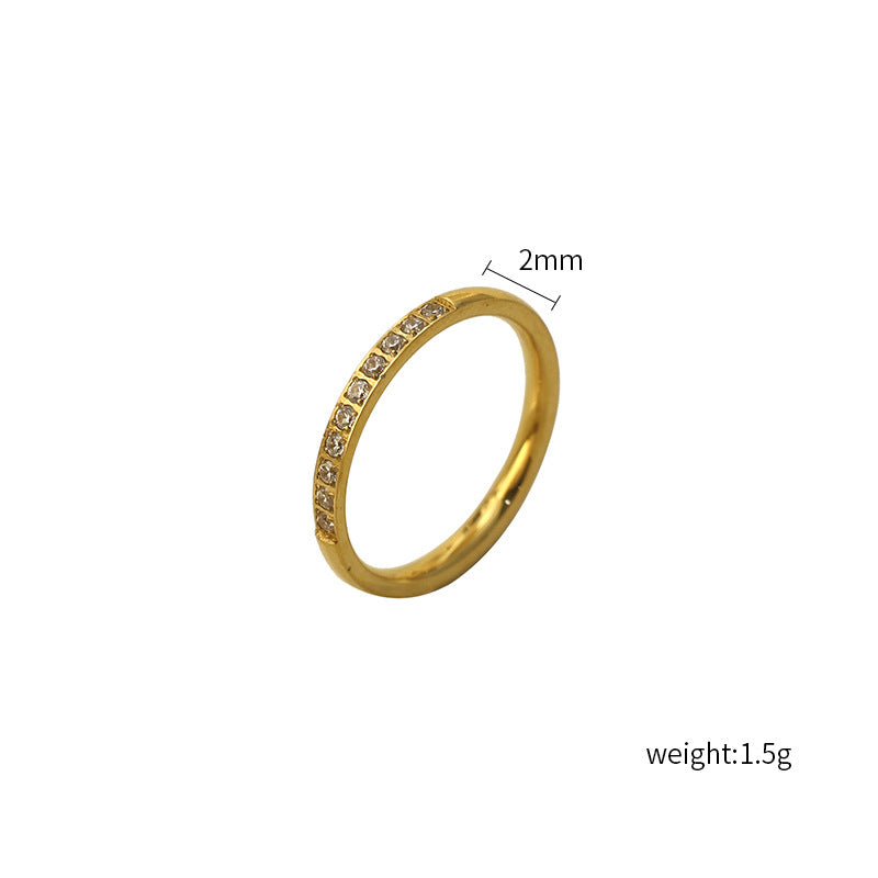 Damen zart geprägter Ring mit funkelnden Akzenten Shop Nory