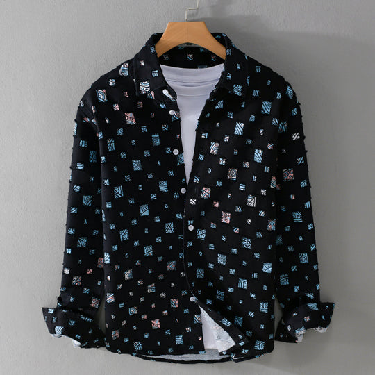 Unisex Leichtes Strukturhemd mit quadratischen Cut-Outs und Oversize-Schnitt Shop Nory