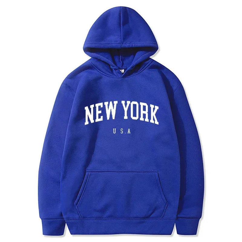 Damen Kapuzenpullover mit modischem New York Print und bequemer Passform