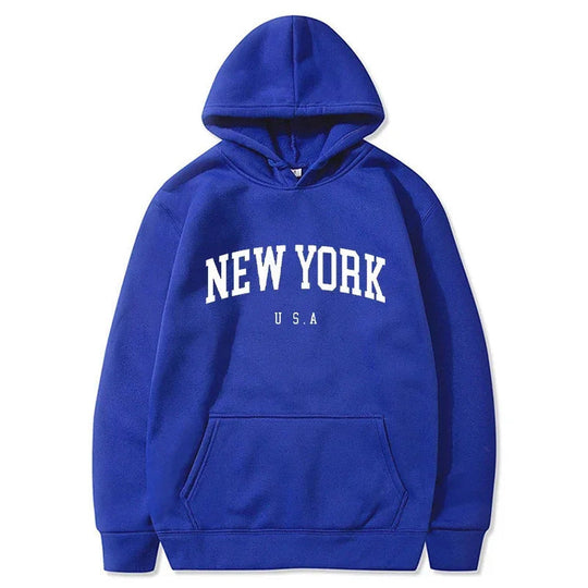 Damen Kapuzenpullover mit modischem New York Print und bequemer Passform