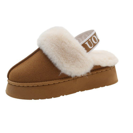 Damen Pelzgefütterte Slingback‑Pantoletten mit elastischem Markenriemen und leichter Plateausohle Shop Nory