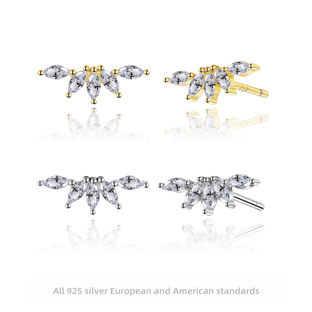 Damen Ohrstecker mit eleganten Zirkonia-Verzierungen aus 925 Sterling Silber Shop Nory