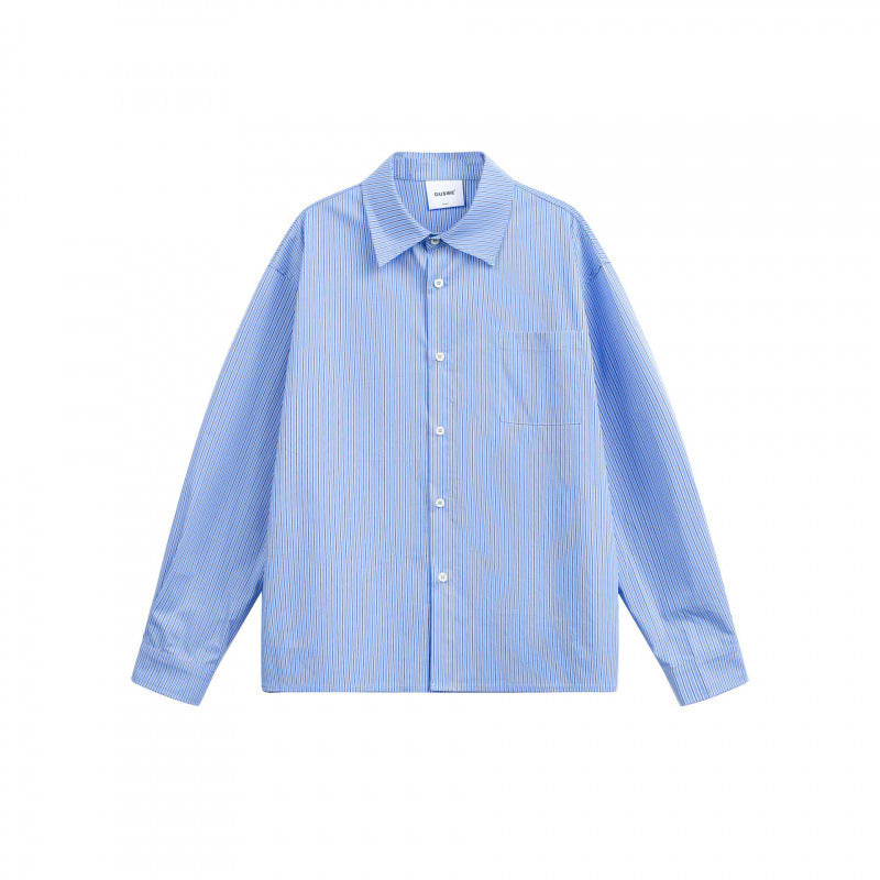 Damen Oversize-Hemd mit feinem Nadelstreifen, Brusttasche und klassischem Kentkragen Shop Nory