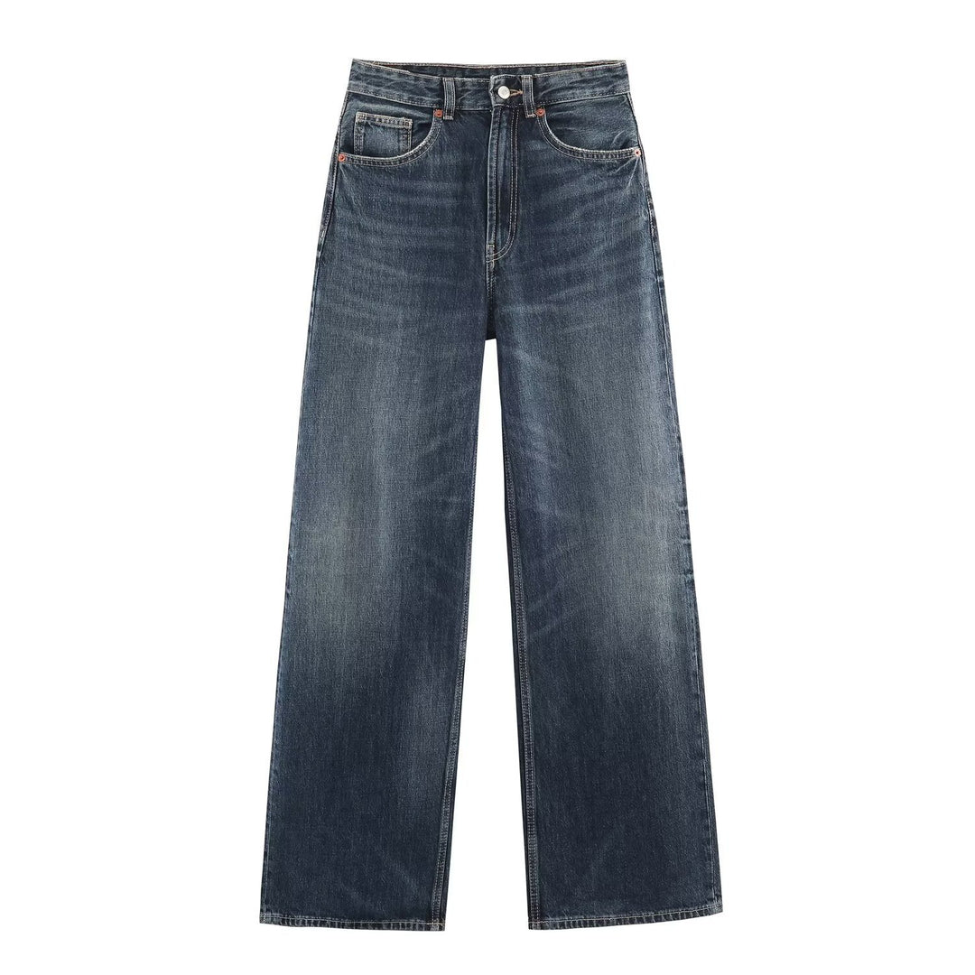 Damen Jeans mit hohem Bund und weitem Bein Shop Nory