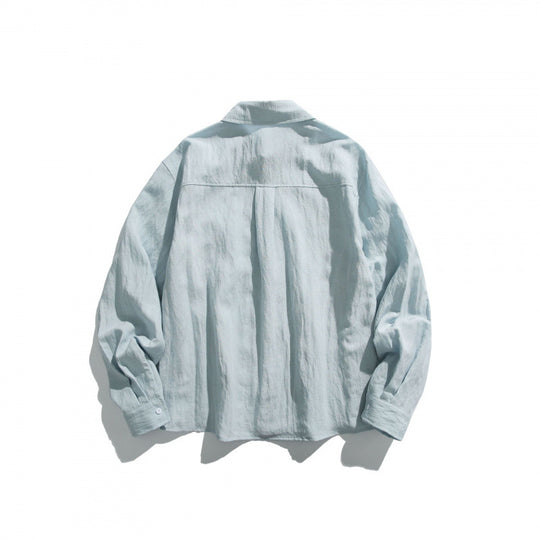 Unisex Oversize leichtes Leinenmix-Hemd mit Brusttasche und lockerem Boxy-Schnitt Shop Nory