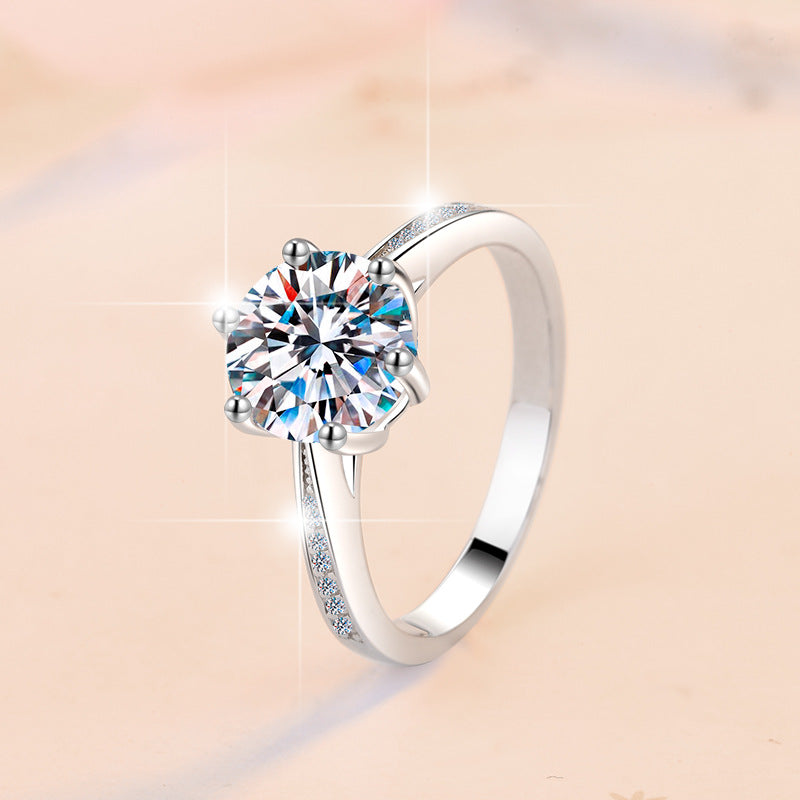 Damen Verlobungsring mit strahlendem Zirkon und filigraner Detailverzierung Shop Nory