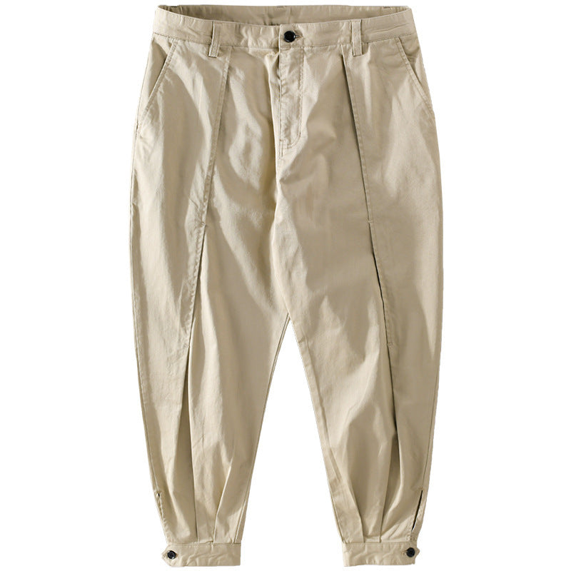 Herren Konisch zulaufende Cargohose mit Bundfalten und verstellbaren Knöchelriemen Shop Nory