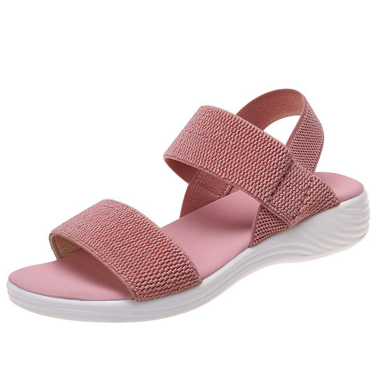 Damen Strick‑Sandalen mit elastischen Riemen und dämpfender Plateau‑Sohle Shop Nory