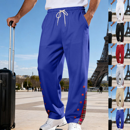 Herren Lässige Sweatpants mit Karoinnenblende und Druckknopf-Leiste Shop Nory