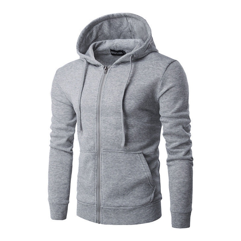 Herren nan schmal geschnittene Zip-Hoodie Jacke mit weichem Fleece-Innenfutter und Kängurutaschen Shop Nory